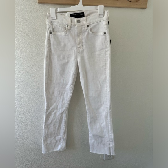 NWT! Veronica Beard- Carly Kick Flare high rise + raw hem in white. Sz 27 - Picture 6 of 14